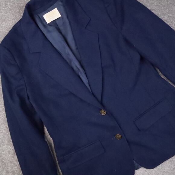 Womens Vintage Pendleton Wool PTP 17 Inches Small Blue Long Sleeve Blazer - Picture 9 of 10